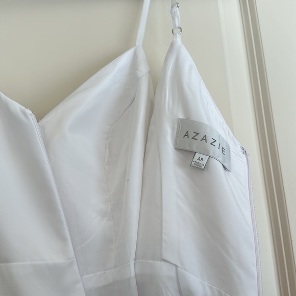 Azazie Clarissa White Midi Dress - Picture 5 of 6